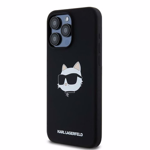 Karl Lagerfeld Silikoninen Choupette Head MagSafe Suojakuori iPhone 15 Pro Max:lle - musta
