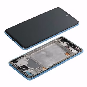 LCD-näyttö Samsung A725/A726 A72 4G/5G kosketusnäytöllä ja kehyksellä sininen alkuperäinen (service pack)