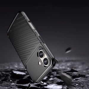 Thunder Case Silikoninen Suojakuori iPhone 16 Plus:lle - Musta