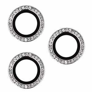 Karkaistu lasi HARD DIAMOND kameralle iPhone 15 Pro/15 Pro Max hopeinen - 3 linssia