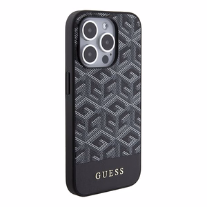 Guess Suojakuori iPhone 14 Pro Max 6,7 GUHMP15XHGCFSEK musta HC MAGSAFE GCUBE PU STRIPE