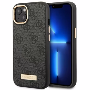 Guess GUHMP14MU4GPRK iPhone 14 Plus 6.7 "musta / musta kova kotelo 4G Logo Plate MagSafe