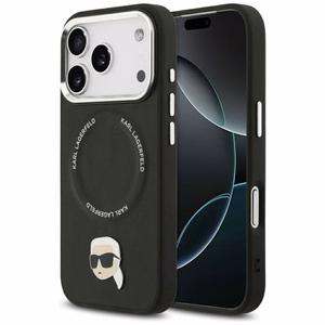 KARL LAGERFELD suojakuori IPHONE 17 Pro:lle MagSafe-yhteensopiva KLHMP17LPSMLRKLK (PU Karl Pin) musta
