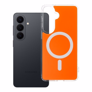 Suojakuori Samsung S26 PLUS Clear Fusion Mag Cover yhteensopiva MagSafe kanssa hermes oranssi