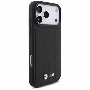 BMW M Quilted Logo MagSafe Suojakuori iPhone 17 Pro Max:lle - Musta