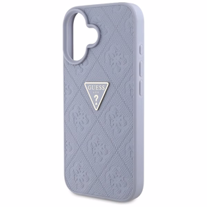Guess Hot Stamp 4G Pattern Triangle Metal Logo iPhone 16 Suojakuori - violetti