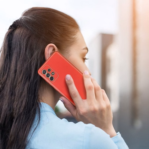 Dux Ducis Yolo tyylikäs kotelo pehmeä TPU ja PU-nahka Samsung Galaxy A72 4G punainen
