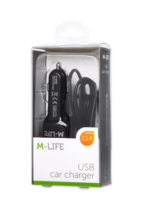 M-Life-autolaturi Apple iPhonelle ja iPadille + USB, 2100 mA