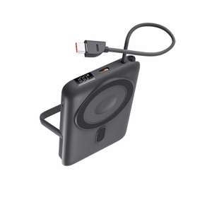 Ksix Magnetic Power Bank 10000 mAh 22.5W iPhonelle ja Apple Watchille, harmaa