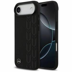 Mercedes Nahkainen Laurel Leaves MagSafe Suojakuori iPhone Air:lle - musta
