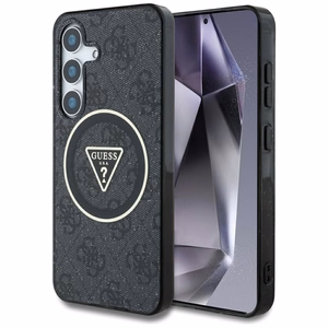 Guess Suojakuori Samsung S25 Plus:lle GUHMS25MHG4PRTGK (Magnetic IML Metal Glitter 4G Circle Triangle) musta