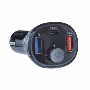 ART FM-lähetin bluetooth 5.0 + USB A QC3.0 + Typ C (yhteensä 30W) FM-73 musta