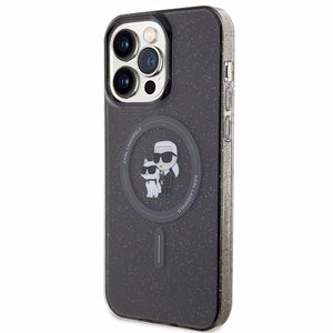 Karl Lagerfeld Karl&Choupette Glitter MagSafe case for iPhone 15 Pro Max - black