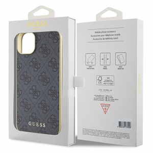 Guess 4G Charms Collection suojakuori iPhone 15 Plus:lle - harmaa