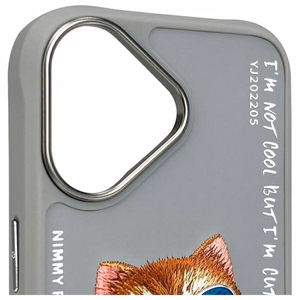 Nimmy Glasses Cool Cat iPhone 16 Suojakuori - harmaa
