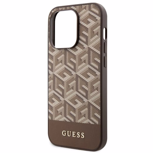 Guess GUHMP14LHGCFSEW iPhone 14 Pro 6.1 ruskea/ruskea suojakuori GCube Stripes MagSafe