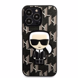 Karl Lagerfeld KLHCP13LPMNIKBK iPhone 13 Pro / 13 6.1" kovakuori musta/musta Monogram Ikonik Patch
