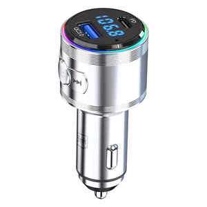 3mk Hyper -auton FM-lähetin latauksella, 48 W, QC/PD/PPS, USB 1C1A, hopea