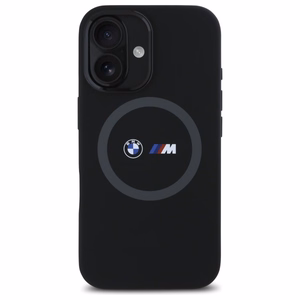 BMW M Silikoninen Printed Ring MagSafe suojakuori iPhone 16:lle - musta