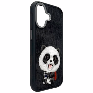 NIMMY Suojakuori BIG EYED PET 2.0 Panda iPhone 17:lle - musta