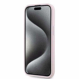 Karl Lagerfeld Diagonal Quilted Script Suojakuori iPhone 14 / 15 / 13:lle - vaaleanpunainen