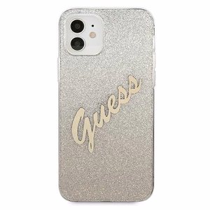 Guess GUHCP12SPCUGLSGO iPhone 12 mini 5.4" kultainen/kultainen kovakotelo Glitter Gradientti Script