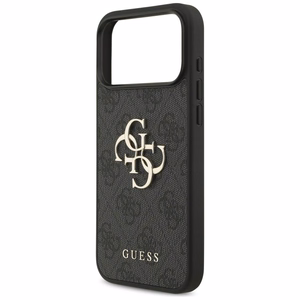 Guess PU 4G Metal Logo -kuori Apple iPhone 18 Pro Max -puhelimelle, harmaa