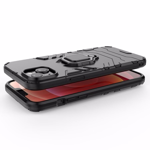 Ring Armor tapauksessa iPhone 14 panssaroitu kansi magneettinen haltija rengas musta