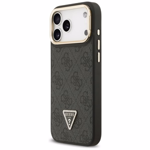 Guess 4G PU Triangle Logo & Stand Camera MagSafe suojakuori iPhone 17 Pro Max - musta