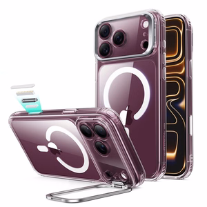 ESR Classic Hybrid Kickstand MagSafe suojakuori malleille iPhone 18 Pro / 17 Pro, läpinäkyvä