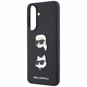 Karl Lagerfeld -suojakuori Karl&Choupette Heads Pins&Logo -kuviolla Samsung Galaxy A57 5G -mallille, musta