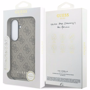 Guess Suojakuori 4G Classic Logo Charm MagSafe Samsung Galaxy S26 -puhelimelle ruskea