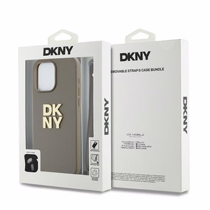 DKNY Wrist Strap Stock Logo Suojakuori iPhone 15 Pro Max:lle - Beige