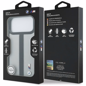 BMW M Perforated Stripe Logo MagSafe Suojakuori iPhone 17 Pro Max:lle - Harmaa