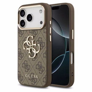 Guess 4G Big 4G Classic Logo -suojakuori iPhone 17 Pro - ruskea ja kulta
