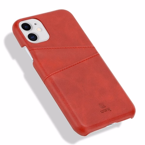 Crong Neat Cover suojakuori laitteelle iPhone 11 Pro, korttitaskuilla, punainen