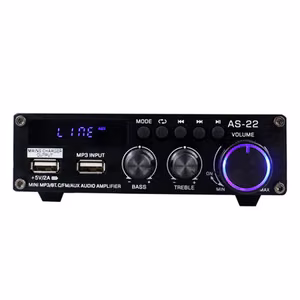 Blitzwolf AS-22 Äänenvahvistin 45W Bluetooth 5.0 USB + Kaukosäädin (musta)