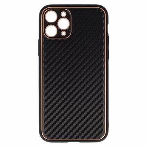 TEL PROTECT Nahkainen Carbon Suojakuori iPhone 11 Pro:lle musta