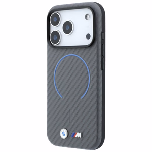BMW M Carbon Printed Ring MagSafe -suojakuori iPhone 18 Pro / 17 Prolle – harmaa