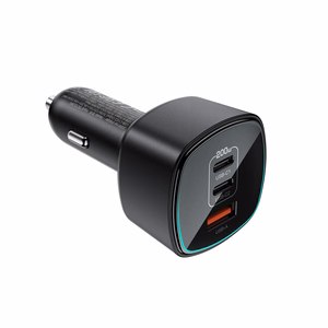 Acefast B18 200 W -autolaturi, 2 × USB-C + USB-A, musta