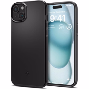 Spigen Thin Fit Suojakuori iPhone 15 6,1 musta
