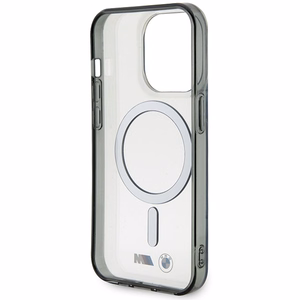BMW BMHMP14XHCRS Suojakuori iPhone 14 Pro Max 6.7" läpinäkyvä hardcase Silver Ring MagSafe