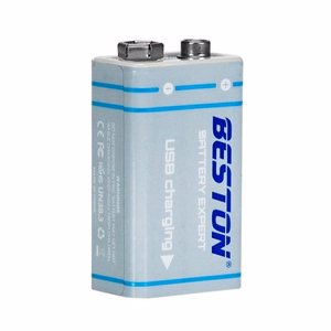 Ladattava 9V paristo USB C -liitännällä, 1000mAh, Li-Ion