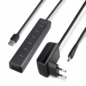 Axagon USB 3.0 7-Port Charging Hub w/AC 1.2m HUE-SA7BP