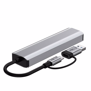 Tech-Protect HB03 HUB Adapter 5in1 USB-C + USB2.0 + USB3.0 + RJ45 - gray