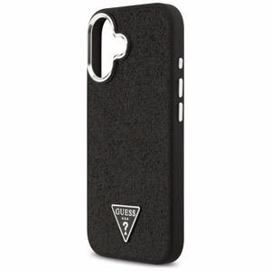 Guess Glitter Triangle Logo MagSafe Suojakuori iPhone 17:lle - Musta