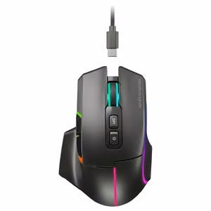 Mars Gaming MMWVECTOR optinen oikeakätinen hiiri, langaton RF, Bluetooth ja USB Type-A, 12000 DPI