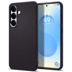 Spigen Liquid Air suojakuori Samsung Galaxy S25 -puhelimelle matta musta