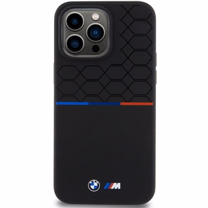 BMW M Silikoninen Pattern MagSafe Suojakuori iPhone 15 Pro Maxille - musta