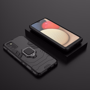 Ring Armor kova hybridi tapauksessa kansi + magneettinen pidike Samsung Galaxy A03s (166.5) musta
